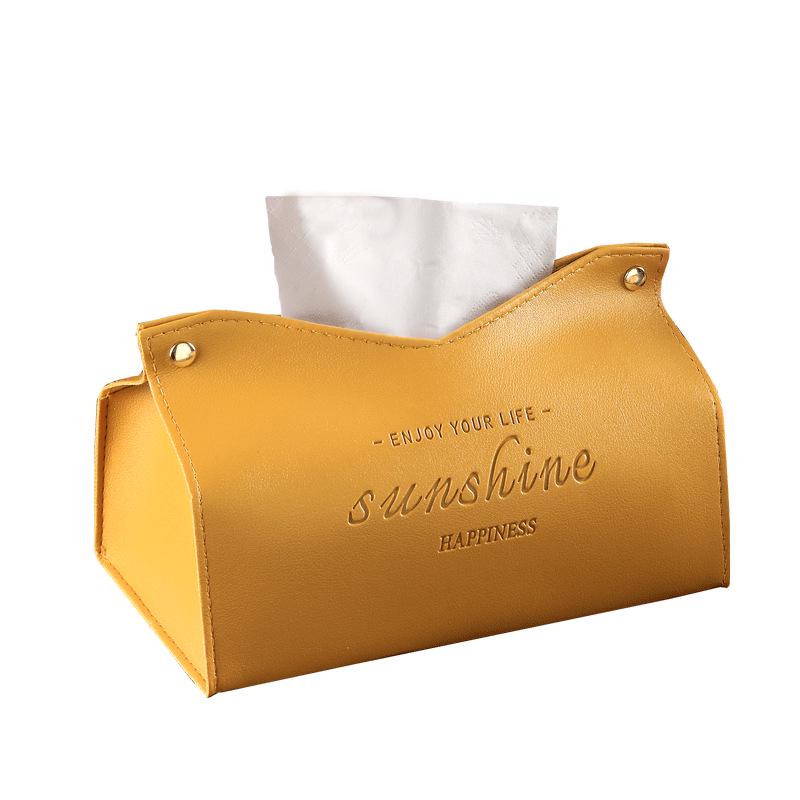 Nordic Leather Tissue Box: Creative High-End Minimalist Design for Living Room or Car Use