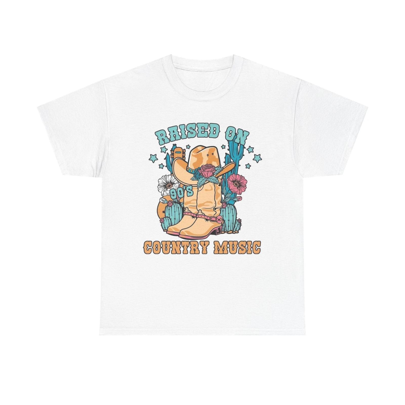 Men s and Women s T-shirts Raised On Country Graphic S