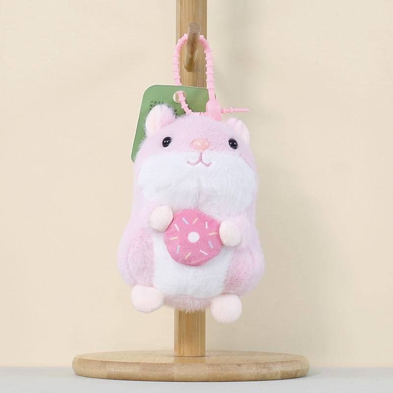 Cute Hamster Plush Keychain With Pp Cotton Filling For School Bags And Accessories