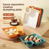 Japanese-style Creative Plastic Dumpling Plate with Dipping Dish for Home Use