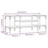 VidaXL TV Cabinet Smoked Oak 121x35x45 Cm Engineered Wood and Iron 831805