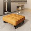 Square Shape Rolling Stool Upholstered Wheeled Short Bench Kids Play Foot Stool  Entryway Lazy Rest
