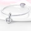 S925 Silver Heart Shaped Wings Pendant With Colorful Sparkling Zirconia DIY Jewelry Making Craft Accessories