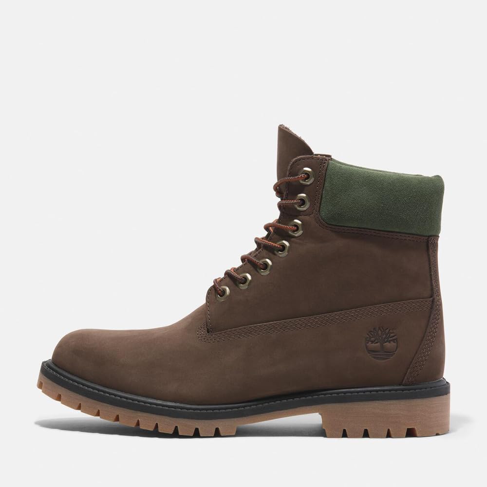 Timberland Heritage Waterproof Dark Brown Size 6-inch Lace-Up Boots, Men's, TB0A41MWW071, Nubuck, 9.0 / 27.0cm