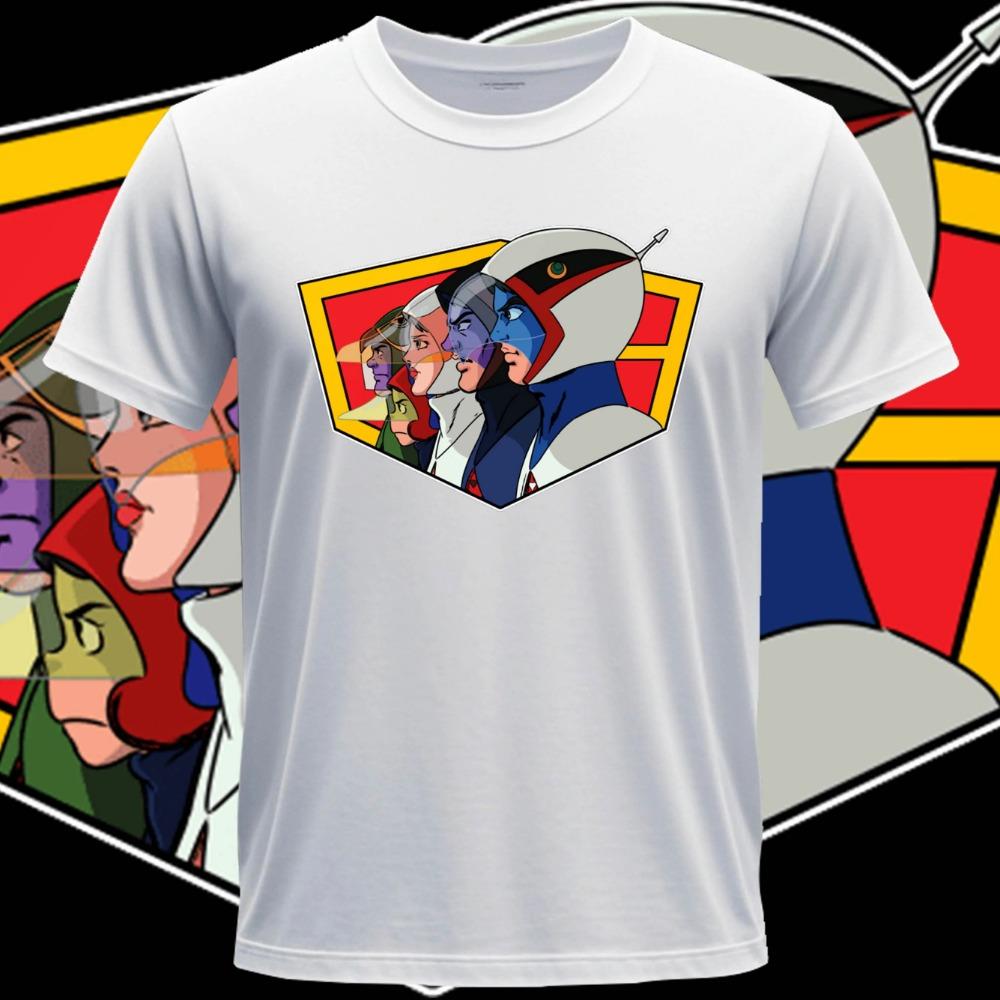 Kreskówkowy T-shirt graficzny Battle of the Planets Gatchaman nadruk t-shirty Unisex bawełniany Vintage okrągły dekolt Koszulki Krótki rękaw