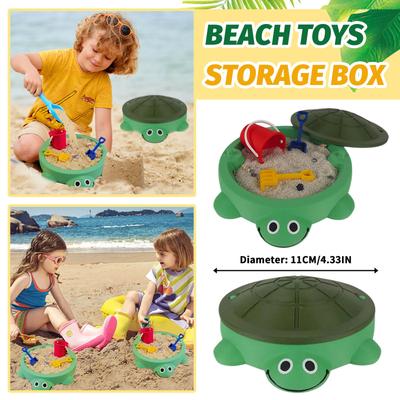 Runder Schildkröten-Sandkasten, Runder Schildkröten-Sandkasten für Kinder, Outdoor-Spielbereich mit Deckel und Kunststoffdesign, perfekt für Sandspiele