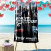 Name Custom Fast Furious Print Beach Towel, Large Soft Quick Dry Towel for Beach Camping Swimming