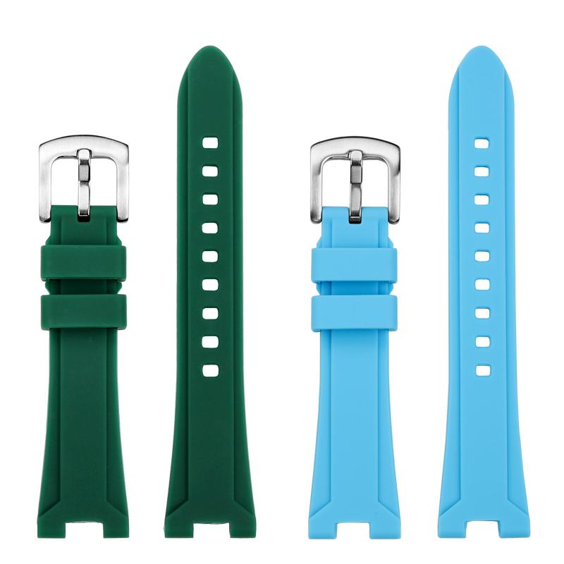 Watchband For Citizen ME Series NJ0150/0151/0158 Modified Version Rubber Silicone Watchband Yellow Green Sky Blue Concave Joint Watchstrap