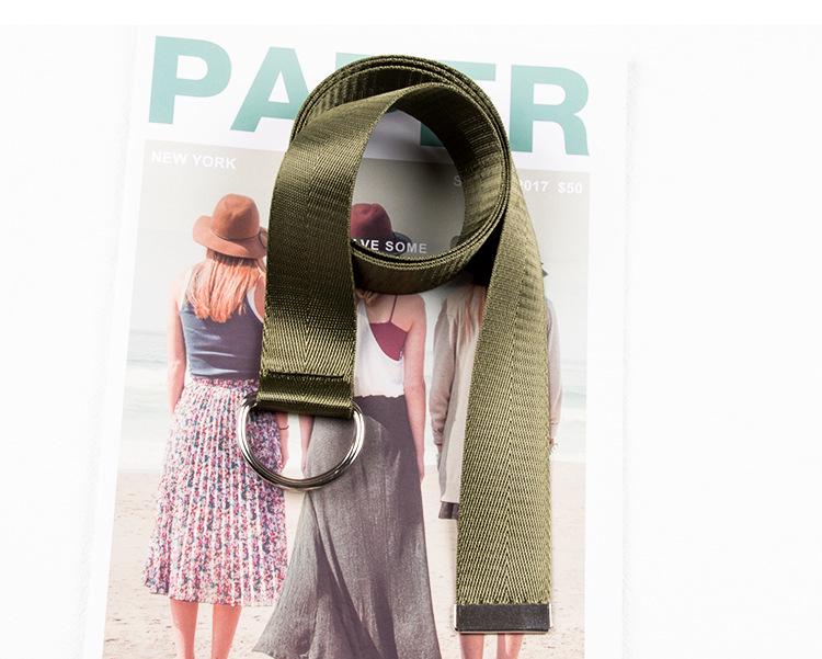 3.8cm Double D-ring Canvas Belt - Trendy Unisex Korean Style for Jeans and Workwear