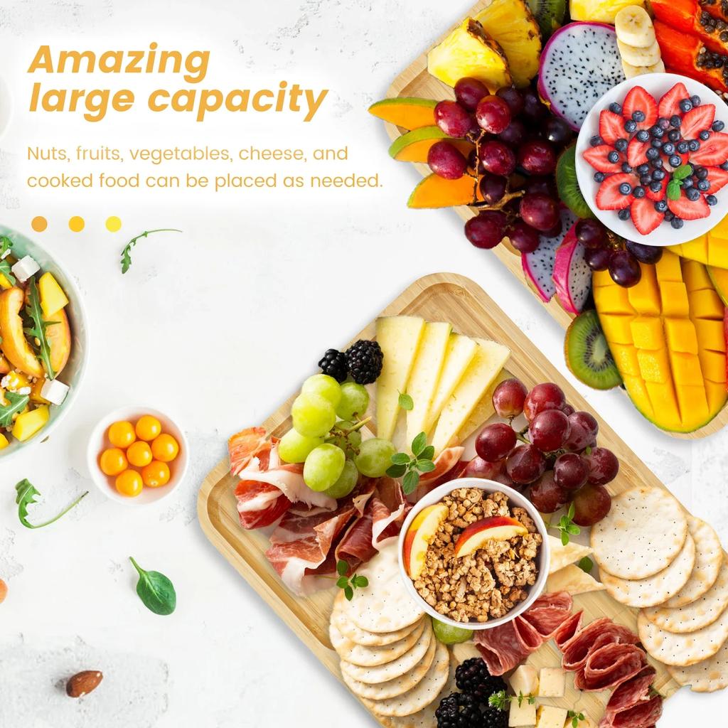 Wood Charcuterie Tray Cheese Board with Clear Lid Compartments Snack Portable Box Dinner Plates Hotel Kitchens Party Sets