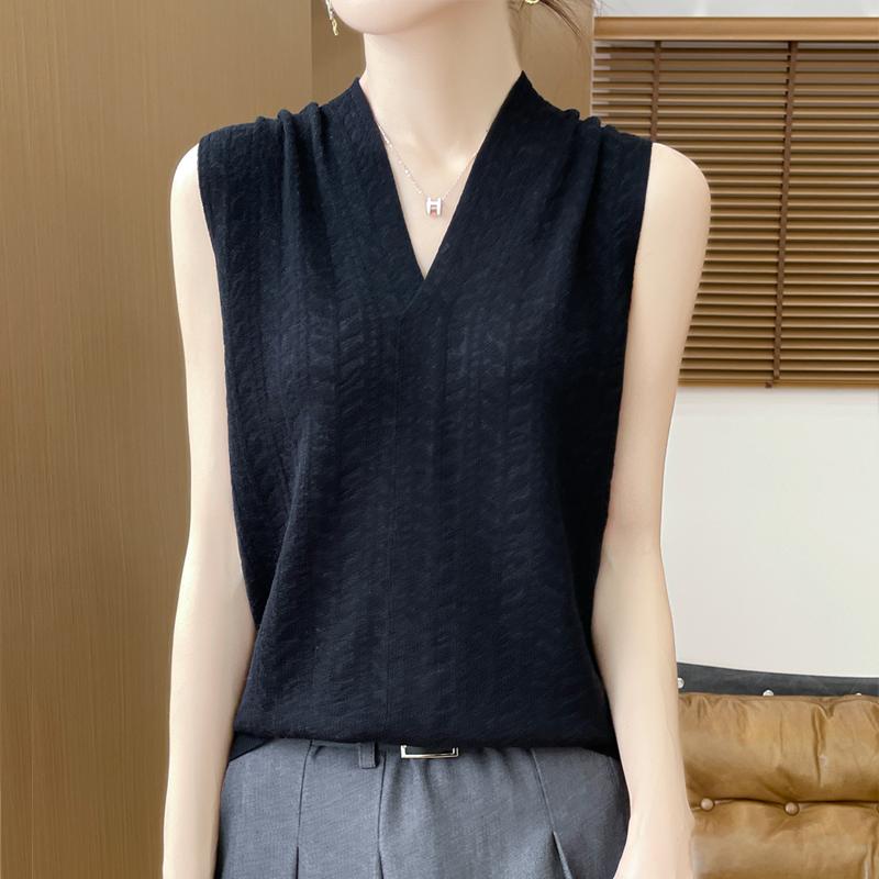 Dámská kašmírová vesta Qinghe kašmír 50% vlna 50% hedvábí Dámská podzimní a zimní kašmírová vesta měkká a hřejivá