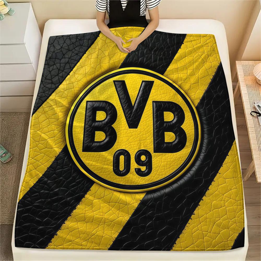 Borussia Dortmund Flannel Blanket, High quality Comfortable for All Seasons, Home Decor, Warmth and Comfort