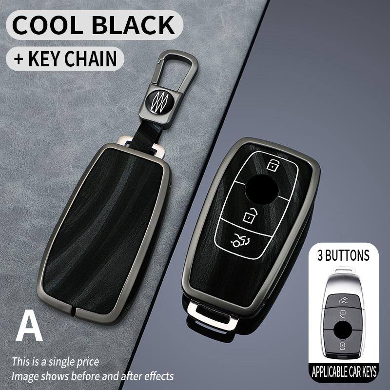 

Styling Mouldings Zinc Alloy Car Remote Key Case Cover Shell For Mercedes Benz A C E S G Class GLC CLE CLA GLB GLS W177 W205 W21 чёрный