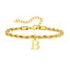 Vnox Braccialetti con Lettere A-Z per Uomo, Braccialetto a Catena Intrecciata in Acciaio Inossidabile Placcato Oro, Classico Braccialetto con Nome Regalo per Lui