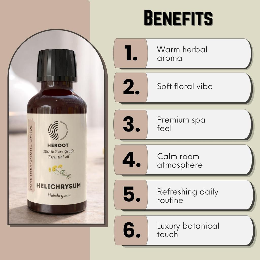 Olio Essenziale di Elicriso – Olio Puro, Aroma Erbaceo Caldo, Profumo Naturale