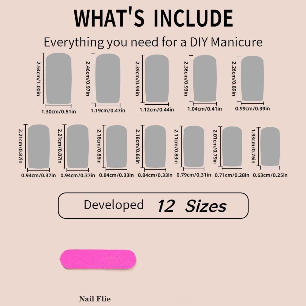 Bærbar Manikyr Lang Vannpipe Løsnegler Firkantet Hode Press-on Negler Halloween Løsnegler Kvinner