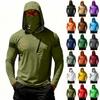 Camiseta Casual con Capucha de Manga Larga para Hombre con Protección Solar