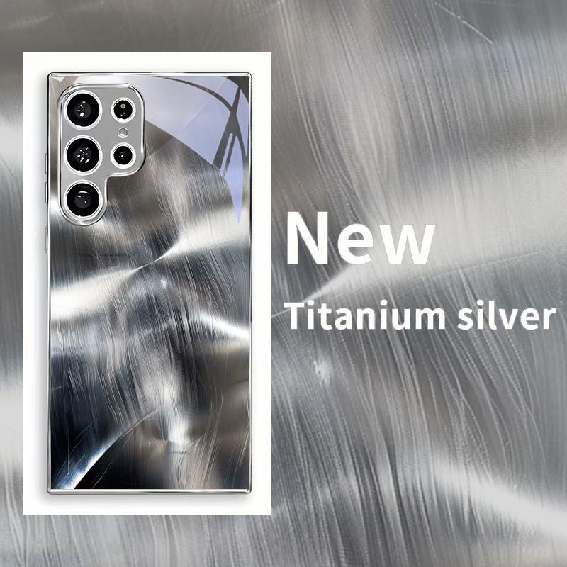 Ripple diagram of steel Electroplated Silver Phone Case For Samsung A31 A51 A71 A12 A22 A32 A42 A52 A06 A16 A17 A37 A57 Cover