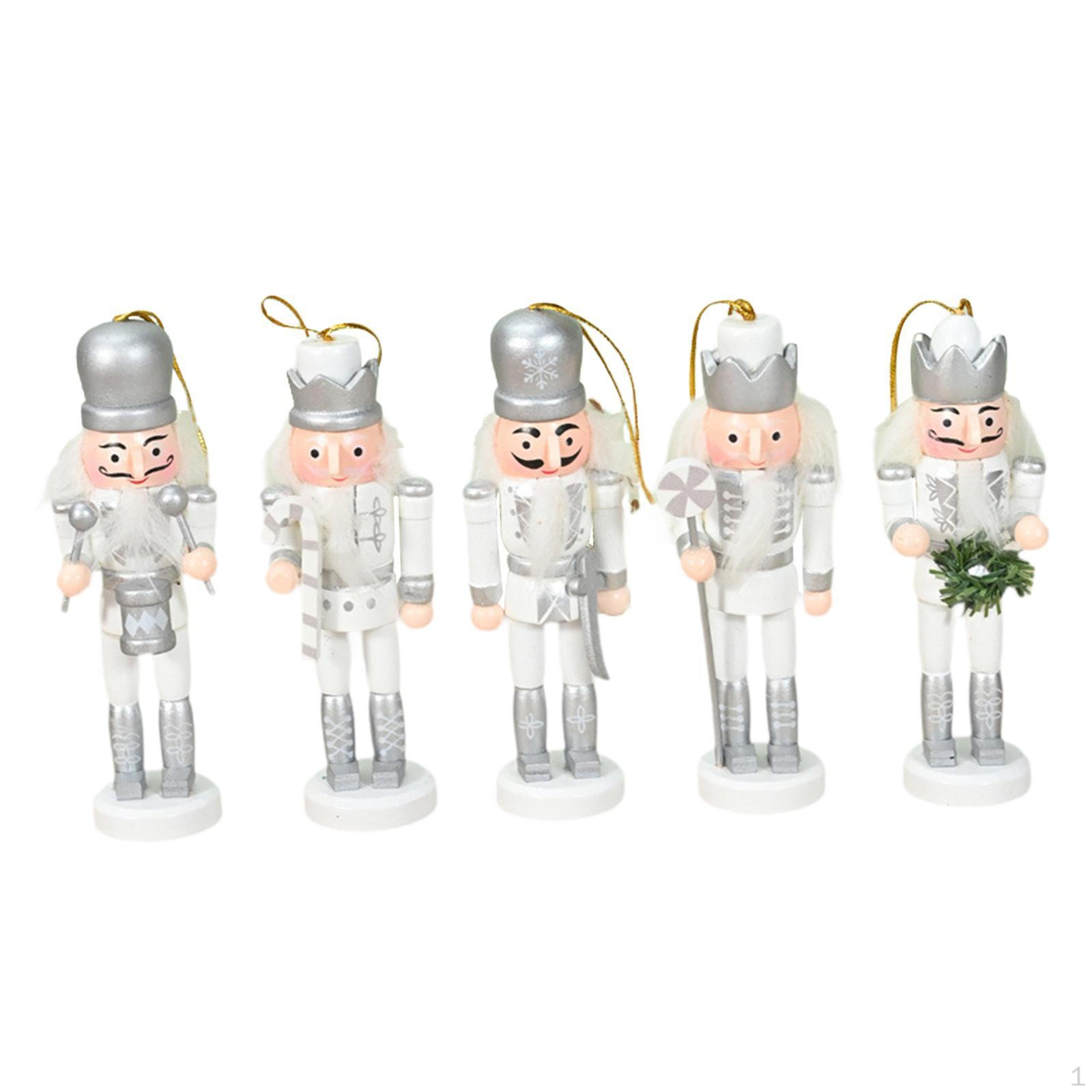 

5 Pieces Christmas Nutcracker Pendants Decor Craft Gift Display Creative Reusable Hanging
