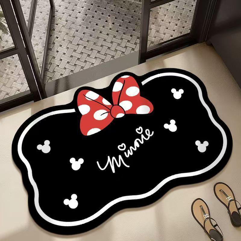Cute Bowknot Diatomaceous Earth Bathroom Mat - Water Absorbent, Non-Slip, Ideal for Toilets & Entrances