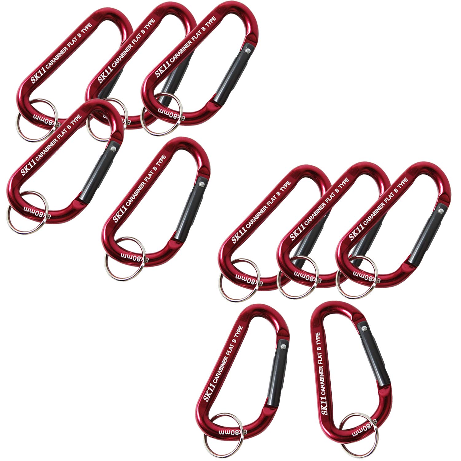 

SK11 Aluminum Carabiner B Red 5 x 50mm of SAC-550B (Set 10)
