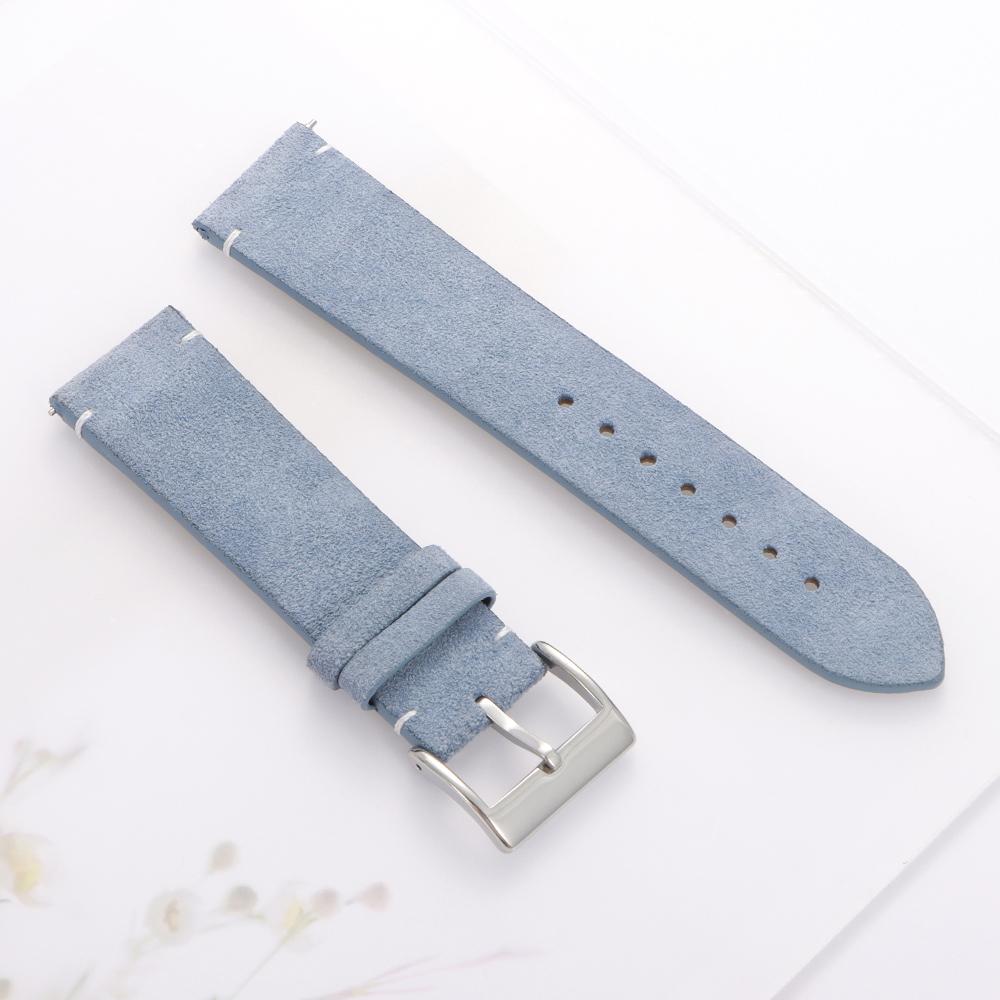 20mm 22mm Wristband Quick Release Soft Suede Watch Strap Brown Watch Bands Business Calfskin Bracelet Belt Women&Men Accessories