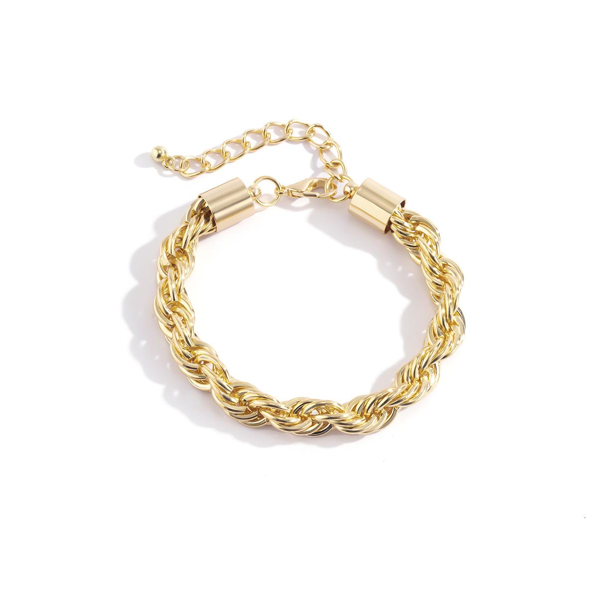 Exaggerated Hip Hop Punk Luxury Cuban Link Chain Bracelet Women s Gold Jewelry Accessories 21cm золотой