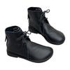 Soft Leather Boots with Soft Soles, Casual Round-toe Versatile Lace-up Ankle Boots, Women's Shoes, Retro Boots