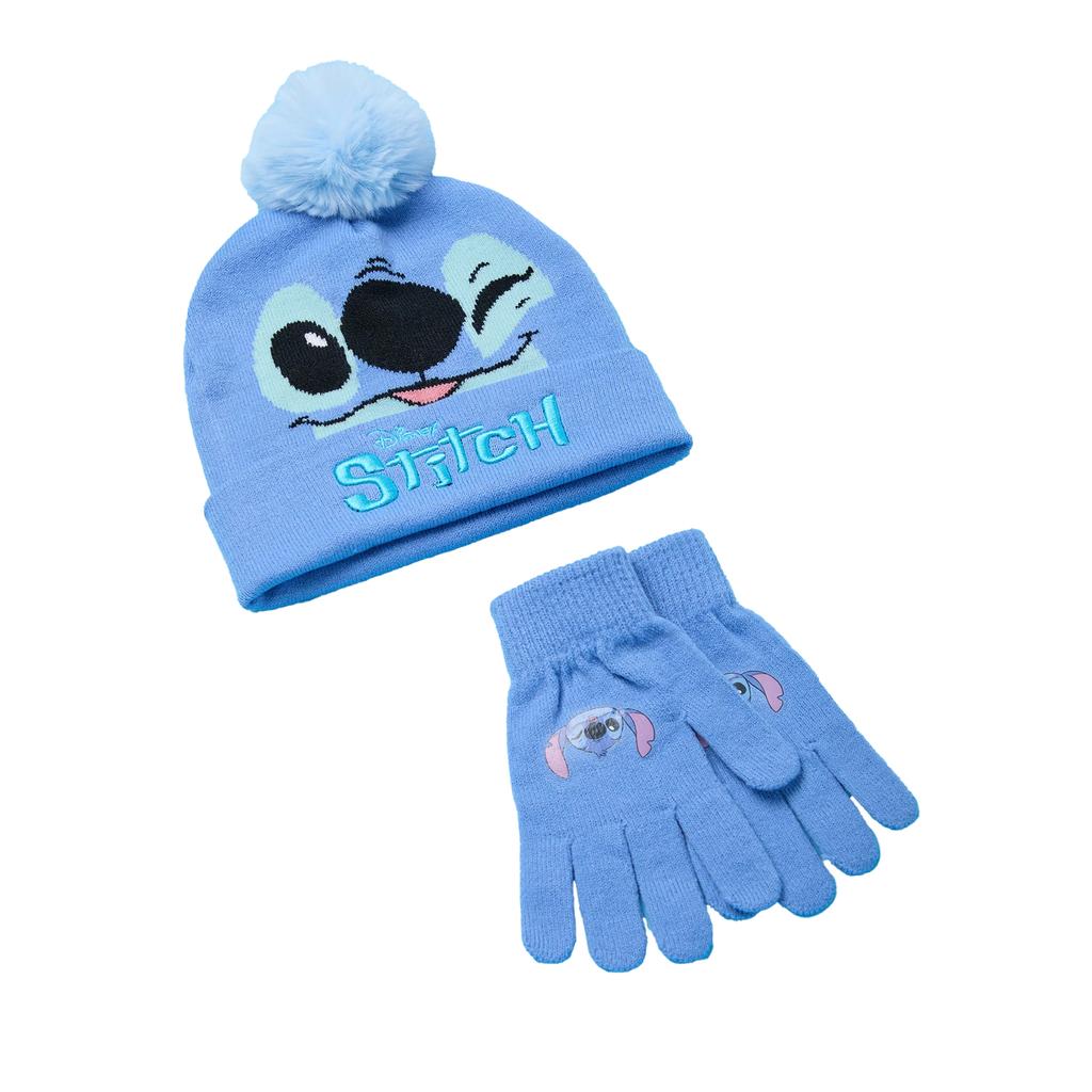 Lilo & Stitch Girls Character Face Beanie & Gloves Set