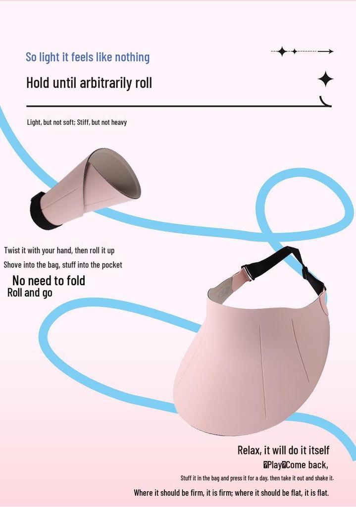 Women's Summer Adjustable Foldable Open-Top Sun Hat with Large Brim for Outdoor Travel