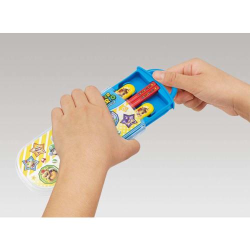 Skater Children's Antibacterial Slide Trio Set Lunch Box Chopsticks Spoon Fork Super Mario Boys Made In Japan TACC2AG-A