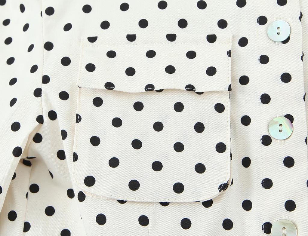Frühling 2026 Europäisches Polka-Dot Hemdjacke & Mittellange Hosen Set