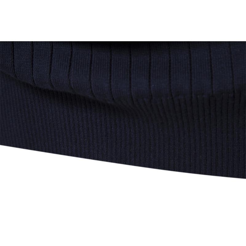 Men’s Euro Fit Stand Collar Half Zip Solid Knit Sweater