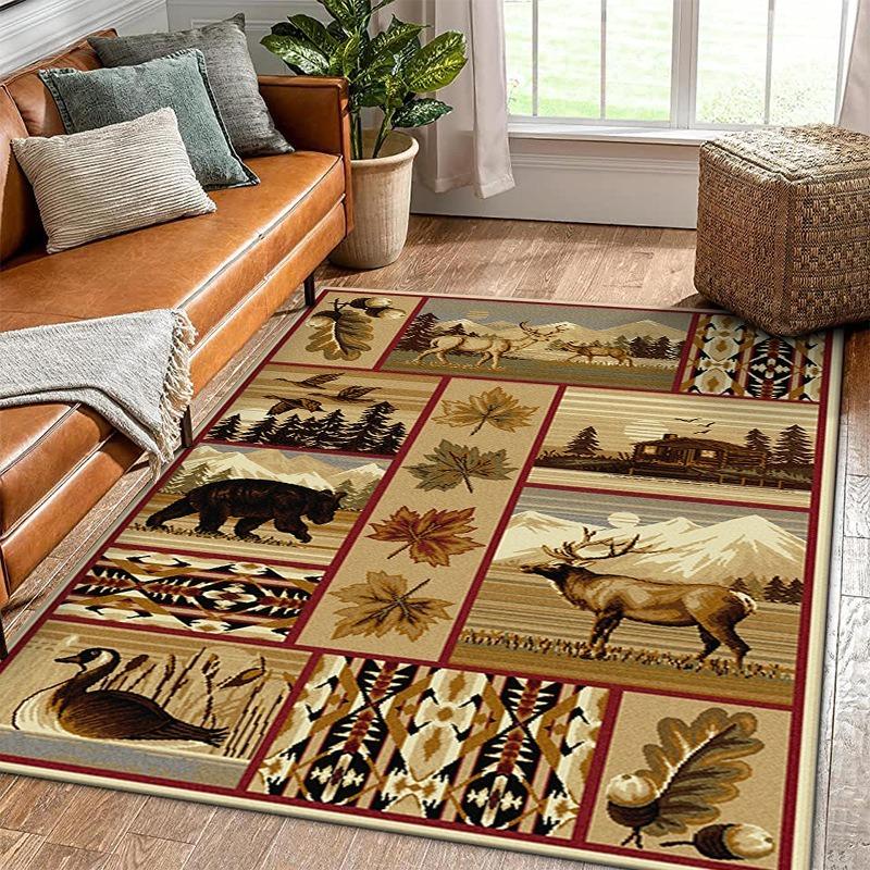 

Classic Retro American Beast Carpet Living Room Decoration Mat Anti Slip and Wear Resistant Easy To Clean Style Rug Creativity 40X60CM