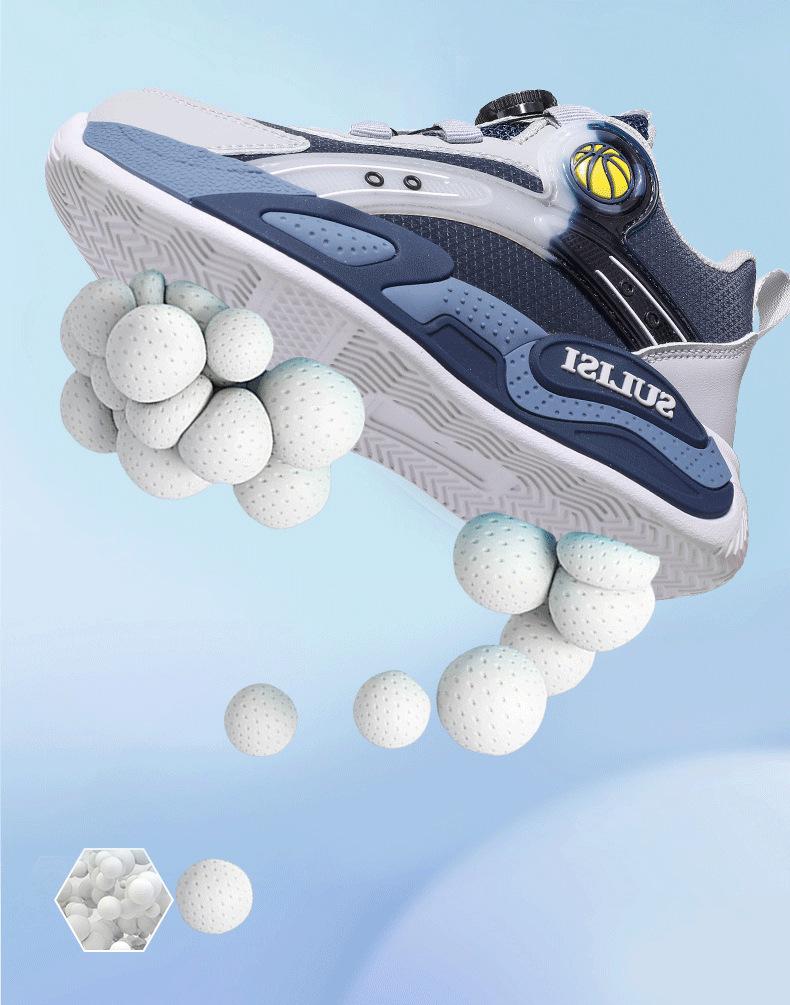 Boys' Winter 2025 Two-Layer Cotton Sports Shoes, Plus Velvet, Lightweight, Non-Slip, Waterproof, for Middle and Big Kids, Running and Basketball