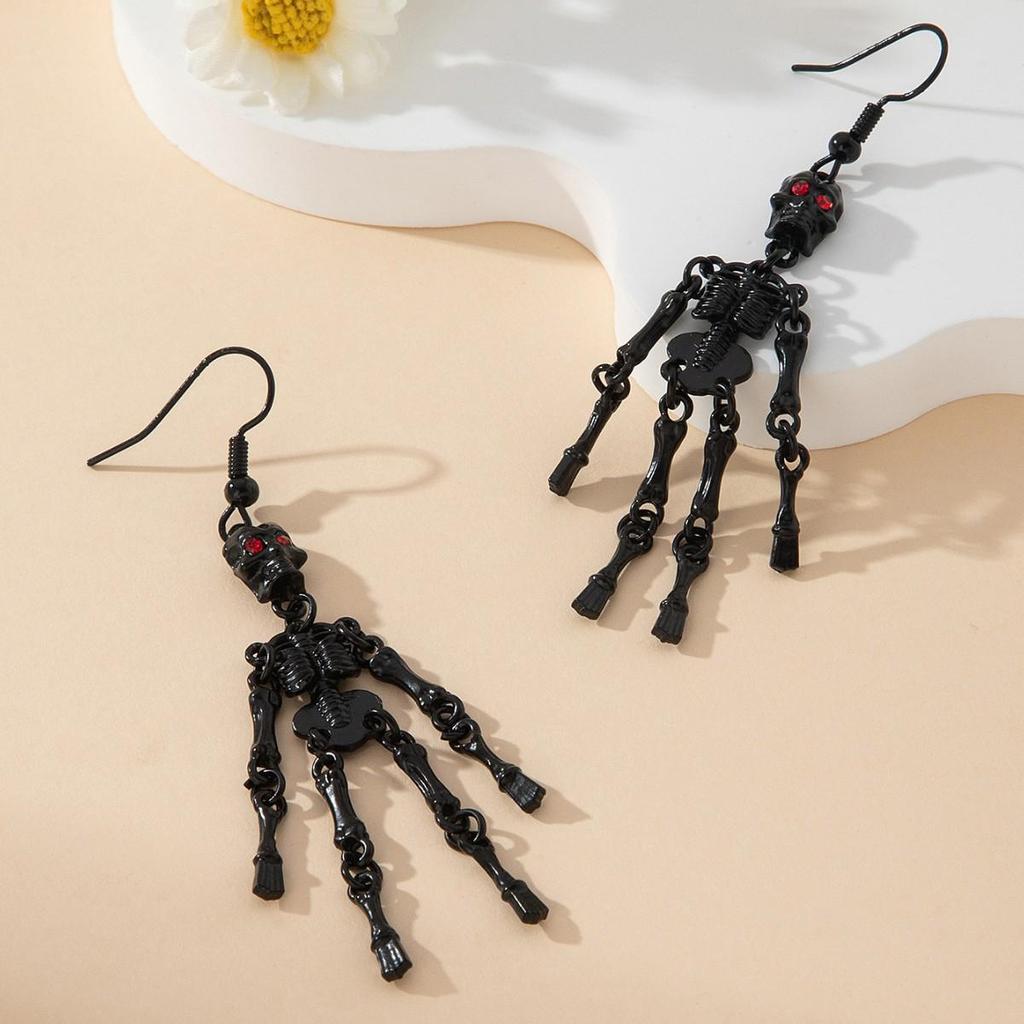 Europäische & Amerikanische Gotische Totenkopf 3D Halloween Ohrringe für Damen