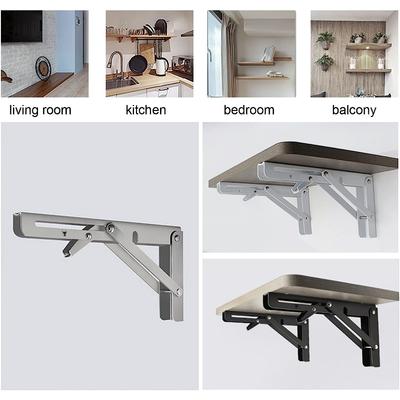 Heavy Duty Folding Shelf Brackets, Collapsible Triangular Shelf Bracket for Bench Table Shelf Brackets Wall Shelf Shelf Support