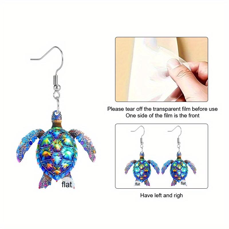 Y2K Colorful Turtle Acrylic Earrings For Women Chic Fashion Earrings Novelty Earrings Summer Vacation Casual Earrings