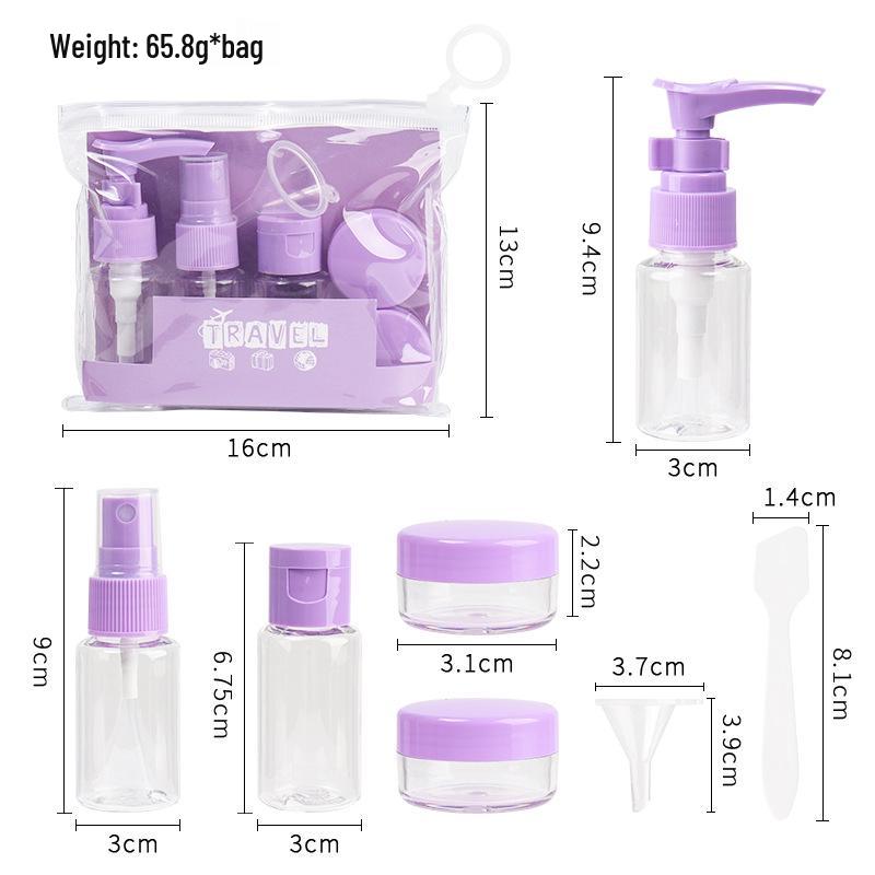 7-Piece Leak-Proof Refillable Bottle Set - Portable Spray & Lotion Containers for Travel & Business Trips