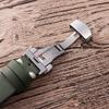 Sailcloth Watchband for Omega Business Cowhide Watch Band for Seiko 22mm 20mm Butterfly Buckle Stitching Brown Strap for Men