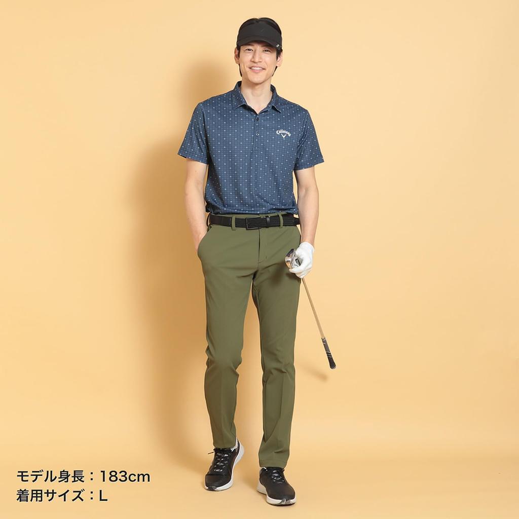 Short Sleeve Polo Shirt Quick UV Golf C25134110 L [Callaway] Men's (Sweat Wicking, Drying, Protection) / / 1120_Navy