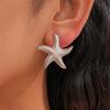 Zinc Zinc Alloy Starfish Stud Earrings Geometric Korean Style Earrings Funny Starfish Ear Studs  Ladies