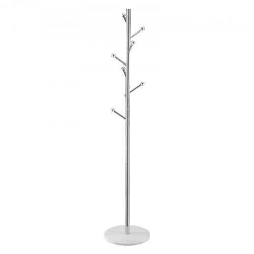 VEVOR Coat Rack, Freestanding Coats Rack Stand with Stable Marble Base & 8 Hooks, Free Standing Hall Coat Tree for Entryway, Bedroom, Office