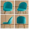 Solid Color Velvet Chair Cover Duckbill Curved Dining Chair Slipcover Short Back Thick Stretch Seat Cover For Living Room El
