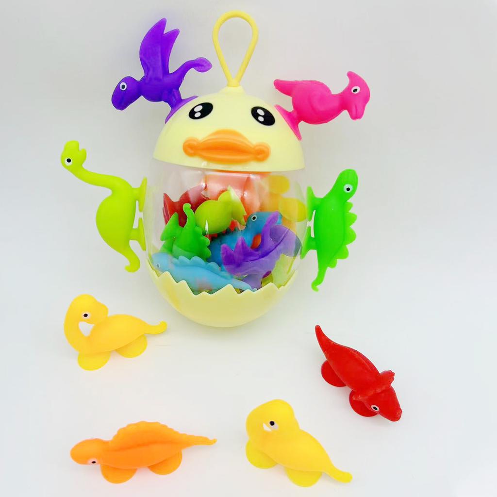 14 Stück Dinosaurier Saugnapf Spielzeug, Konstruktionsspielzeug für Kindergärten und Spielzimmer, Perfekt für die Badezeit und zum Spielen auf Reisen, Geschenk