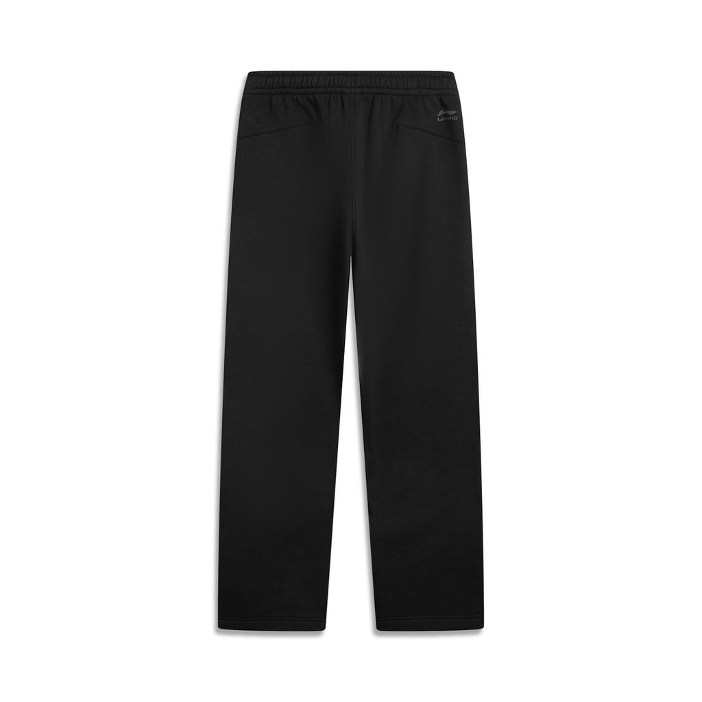 Li Ning Sports Lifestyle Series Comfortable Casual Simple Straight Thick Versatile Fleece Lined Warm Knitted Sweatpants Women Bottoms AKLV958-4