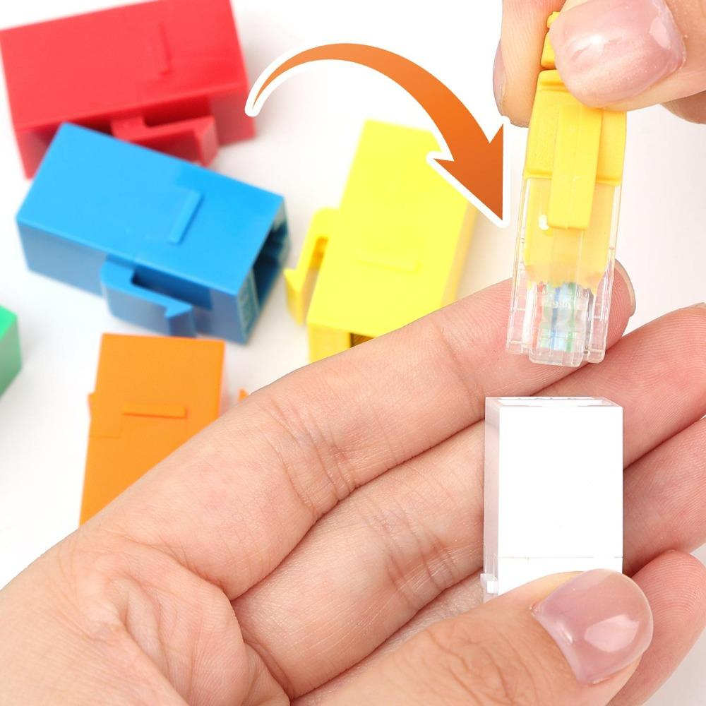 For RJ45 CAT6 Keystone Coupler Female To Female Insert Inline Coupler CAT6 Keystone Colorful Network Straight-through Connector