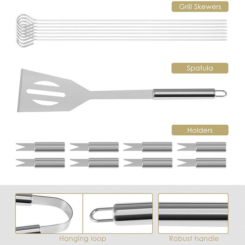Grilling Bbq 20pcs Accessories Barbecue Grill Cooking Utensil Bbq Tool Kit Set