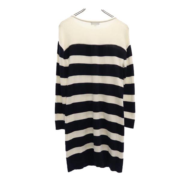 BLUE LABEL CRESTBRIDGE Sanyo Shokai Border Long Sleeve One Piece 38 Women Used