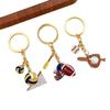 Sports Ball Keychain: Basketball, Football, Volleyball, Badminton, Rugby, Baseball Car Pendant